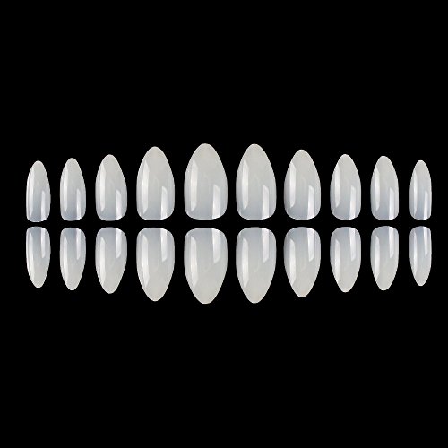 Stiletto Nail Tips 600PCS Fake Nails Natural BTArtbox Short Full Cover Acrylic Nail Tips For Halloween 10 Sizes