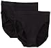 Maidenform Women's Shapewear Hi-Cut Brief 2-Pack, Black, Large