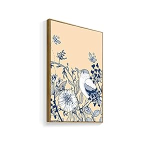 Framed Canvas Wall Art for Living Room, Bedroom Chinese Ink Birds and Flowers Canvas Prints for Home Decoration Ready to Hanging - 16x24 inches