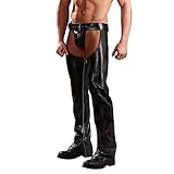 Minisoya Men's Seductive Lingerie Temptation Thong Pants Open Crotch Bodysuit Spice Underpants Racy Panties