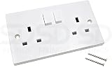 SHP 13A Double White Switched Socket 2 Gang Pattress Box Surface Mount view 2