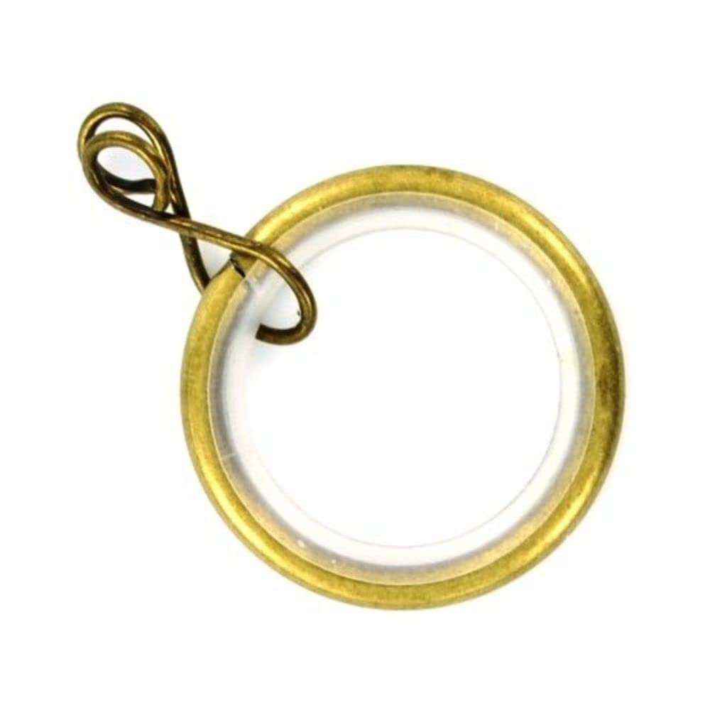 Merriway BH05508 (24 Pcs) Silent Running Curtain Drapery Pole Rod Ring Loose Eye Antique Brass Inner Dimension 23mm - Pack of 24 Pieces