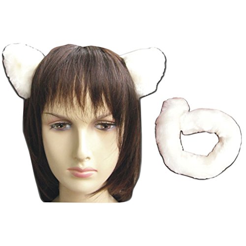 De-Cos Loveless Cosplay Accessory White Cat Ear Tail Set