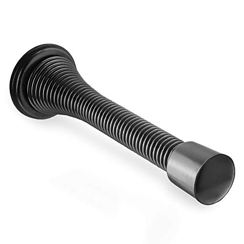 Cauldham 10 Pack Heavy-Duty Spring Door Stop - 3-1/8" Flexible Stopper with Rubber Bumper - Matte Black - Thumbnail 5