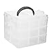 Tinksky Jewelry Organizer Storage Container with Removable Dividers 3-Layer 18-Grid (Transparent)