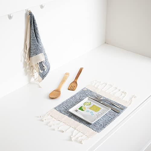 SMYRNA TURKISH COTTON Kitchen Dish Towels Herringbone Series Pack of 4