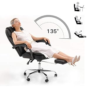 Hbada Ergonomic Desk Chair Executive Office Chair PU Leather Swivel Desk Chairs,Adjustable Height High-Back Reclining…