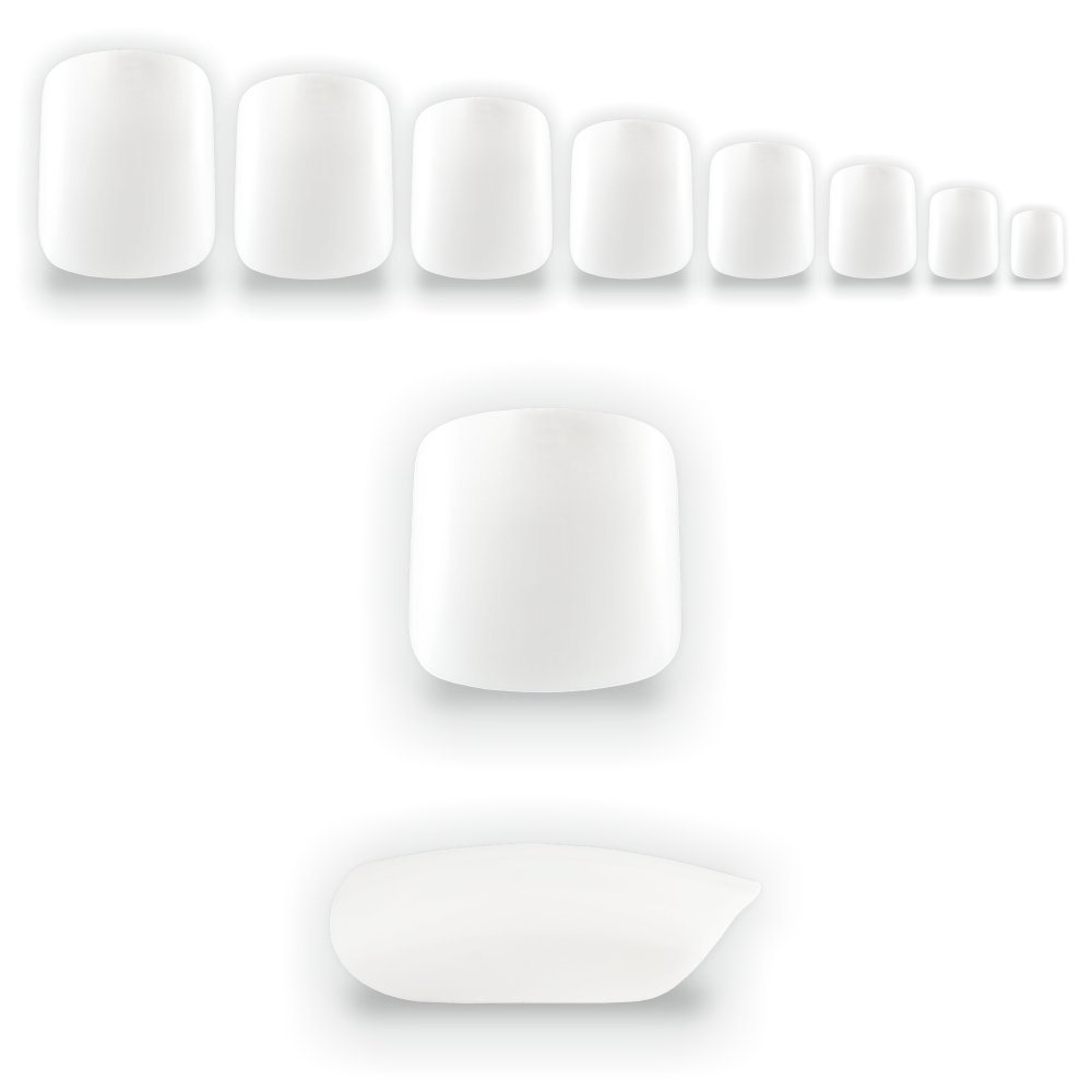 NAILFUN 600 Full Cover Toe Nails in Pouch - Natural White