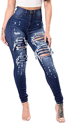 Fenleo Womens Jeans❤️Women Slim Washed Ripped Hole Denim Sexy Regular Pants