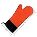 XQQ Silicone Oven Mitts for Cooking, Baking & BBQ, Heat-Resistant Pot Holder, Long Glove With Cotton Lining, 1 Pair ( Set of 2 )Orange Color