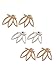Hestya 3 Pairs Ear Jacket Stud Lotus Flower Earrings for Women and Girls (Silvery and Golden)