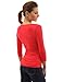 PattyBoutik V Neck Ruched 3/4 Sleeve Double Layers Blouse (Red S)