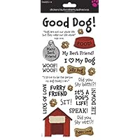 Sandy Lion Dog Phrases Clear Sticker 5.5x12