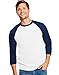 Hanes Unisex X-Temp Cotton Performance Baseball Tee Blue L