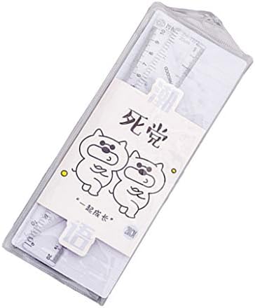 漫画の興味深いスタイルの学生ストレートプラスチック定規セット測定ツール 色2 与え
