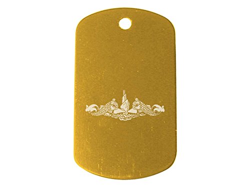 Light Gold Dog Tag Only No Chain Submarine Warfare Logo