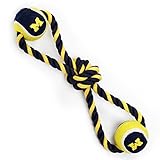 Pet Goods Manufacturing Michigan Wolverines Double Ball with Dog Toy Rope
