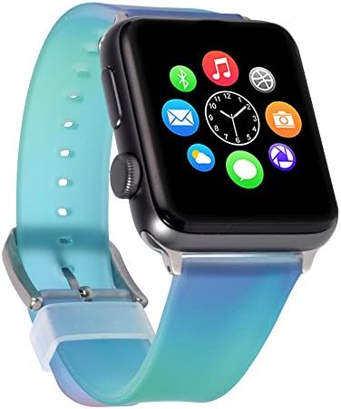 WISHTA 38mm Soft Silicone Watch Band for Apple iWatch Nike+, Apple Watch Hermès,Series 3,Series 2, Series 1, Sport, Edition(38mm-color-02)