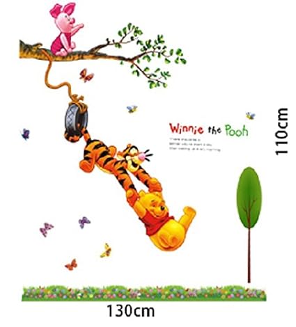 Wandtattoo Wandaufkleber Wandsticker Winnie Pooh der Bär und Tiger Kinderzimmer 130 x 110 W033 Viwaro