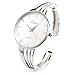 Silver String Style Band Luxury Women's Bangle Cuff Watch