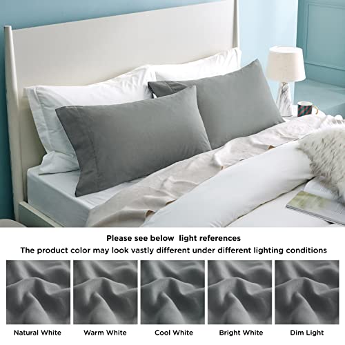 Bedsure King Size Pillowcases 2 Dark Grey King Pillow Cases Set of 2