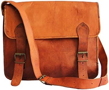 16 Inches Distressed Leather Satchel/messenger Bag for Men/women