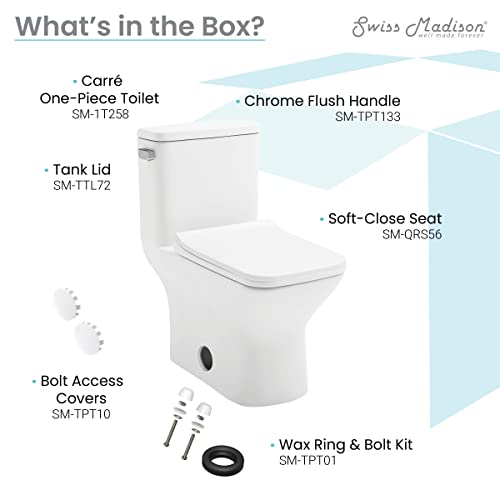 Swiss Madison Well Made Forever SM1T258, Carré OnePiece Square Toilet