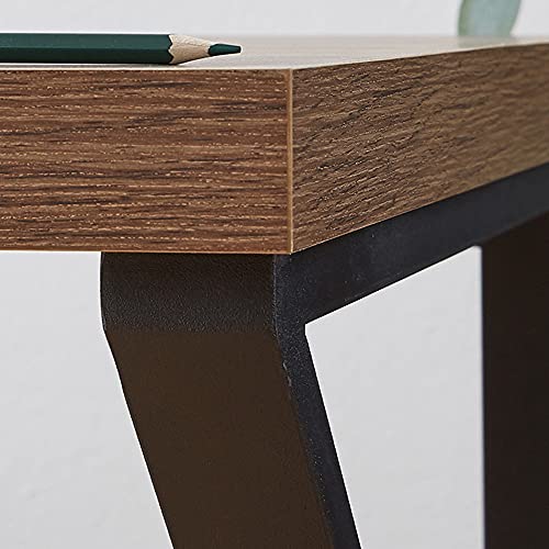 HSH Industrial Home Office Desk Computer Table, Metal and Wood PC Desk