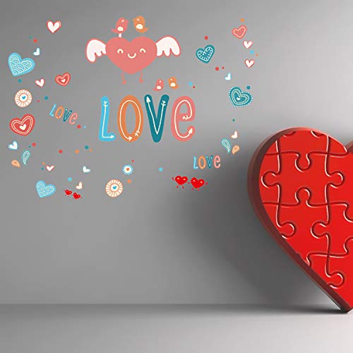 181 Pieces Valentine's Day Window Clings Wall Stickers Window Stickers Heart Stickers Decal Valentine's Day Patterns Window Stickers for Home Office Window Stickers Love Day Party Supplies,4 Sheets