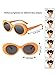 Blulu 18 Pairs Retro Clout Oval Sunglasses Goggles for Women Men Clout Glasses Pack Goggles Colorful Thick Frame Punk Round Lens Sunglasses Assorted Color Glasses for Women Men Girls Boys Teenagers