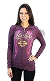 Harley-Davidson Womens Purple Angel Wings Hooded Long Sleeve