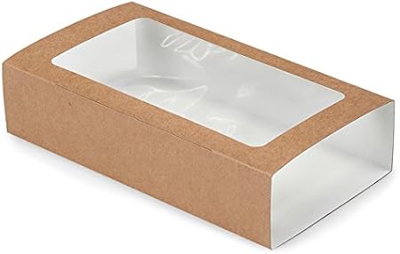 Kraft caja de galletas de macarons funda (100 unidades) 5 x 8 – 1/4 x 2 