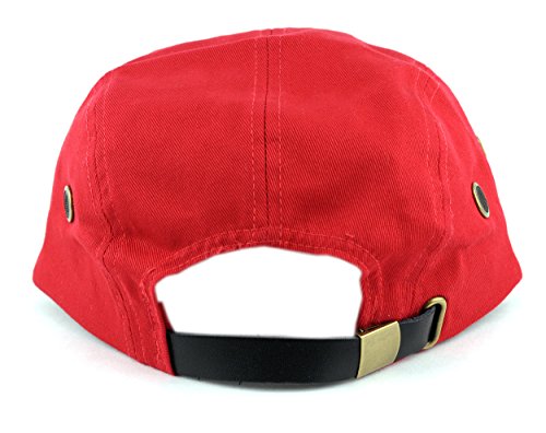 NYFASHION101 Five Panel Solid Color Unisex Adjustable Army Military Cadet Cap, Red