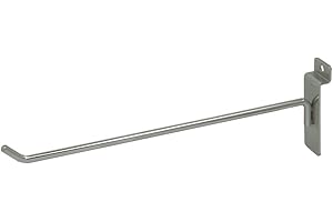 Econoco 10” Slatwall Deluxe Hooks, Slatwall hooks, Display Hooks For Panel, Chrome (Pack of 96)