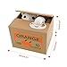 Peradix Stealing Coin Cat Box Kitty Piggy Bank, Automatic Stealing Money Bank Saving Box Gift for Toddlers Children(White)