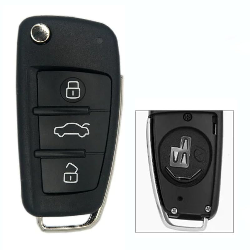 For A2 A3 A4 A6 A6L A8 S5 Q7 TT Remote Flip Folding Car Key Shell HU66 Uncut Blank Blade 3 Buttons Auto Case