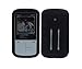 HappyZone - Black Silicone Skin Case + Adjustable Armband + Belt Clip + LCD Screen Protector + Light Blue Fishbone Style Keychain For Sandisk Sansa Fuze+ Plus 4GB 8GB 16GB MP3 Player
