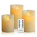 OSHINE flameless Candles, flameless Candlestick, flameless Battery Candles, Battery Remote Control Candles, LED Candles 3 Piece Set 4"5"6"H (3.15"D) Flash Flame with Remote Control and timed True Wax primary