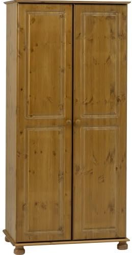 STRAND - Solid Wood 2 Door Double Wardrobe - Antique Pine by Watsons on the Web