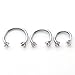 PiercingJ 2-6pcs 16G Clear Cubic Zirconia Stainless Steel Horseshoe Hoop Multi-functional Captive Ring for Nose Daith Lip Eyebrow Nipple Ear Cartilage Helix Septum