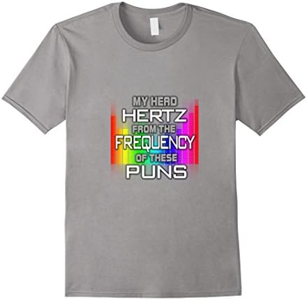 Men's My Head Hertz From The Frequency of Puns DJ T-Shirt Medium Slate
