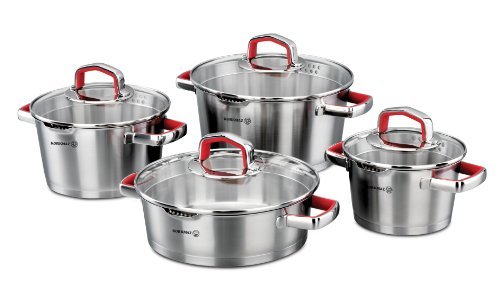 Korkmaz Vertex 8 Piece Cookware Set, Red