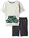 CHEROKEE Toddler Boys' Athletic Fashion Tee and Short Set, Gray, 2T
