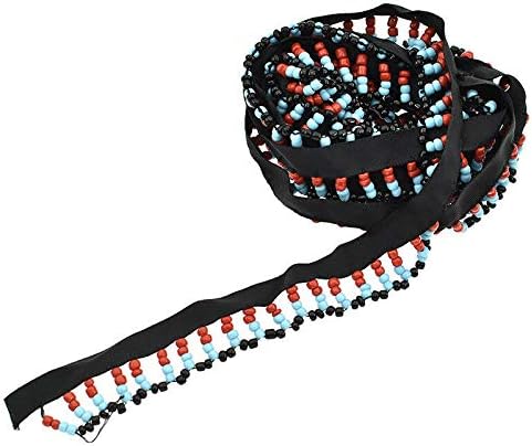 MOPOLIS 2 Yards Bohemian Ribbon Tassel Pompom Embroidery Lace Trim Pom Pom Sewing Craft | Color - #2