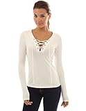 PattyBoutik Women's V Neck Lace Up Top