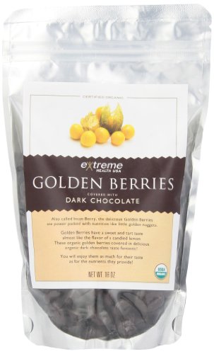 Extreme Health Usa Organic Golden Berries Covered with Dark Chocolate, 16-Ounce