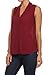 ReneeC. Women's V Neck Sleeveless Draped Sexy Summer Tank Blouse Top (Large, Burgundy)