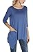 Women's Plus Size 3/4 Sleeve Tunic Tops For Leggings Loose Pocket Shirt (XXL, Blue)