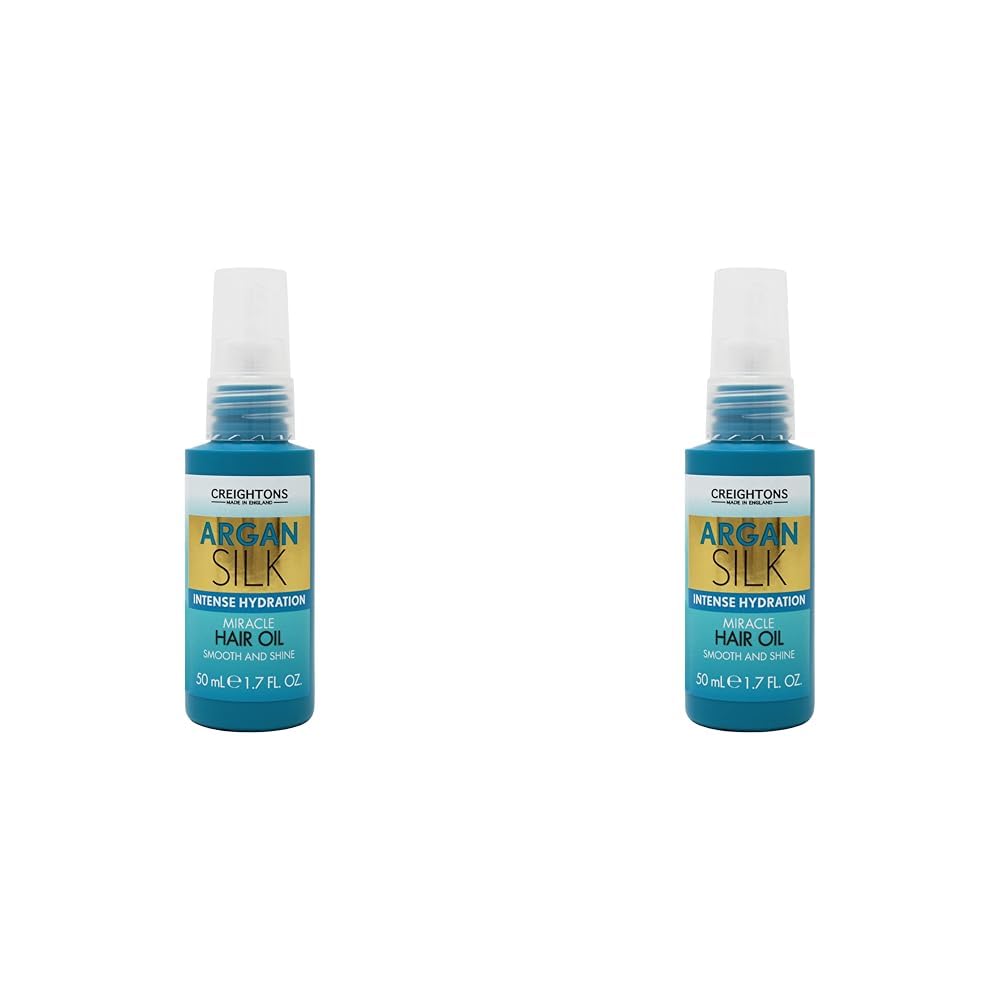 Creightons Argan Silk Intense Hydration Miracle Hair Oil (50ml) - Infused with Argan Oil which is rich in Antioxidants. Suitable for all hair types. (Pack of 2)