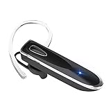 Bluetooth Headset, with 240-Hr Standby Time V4.1 Bluetooth Earpiece Car Driving Wireless Hands Free Headphones with Mic Cell Phone Noise Cancelling in-Ear Compatible with iPhone Android (Black)